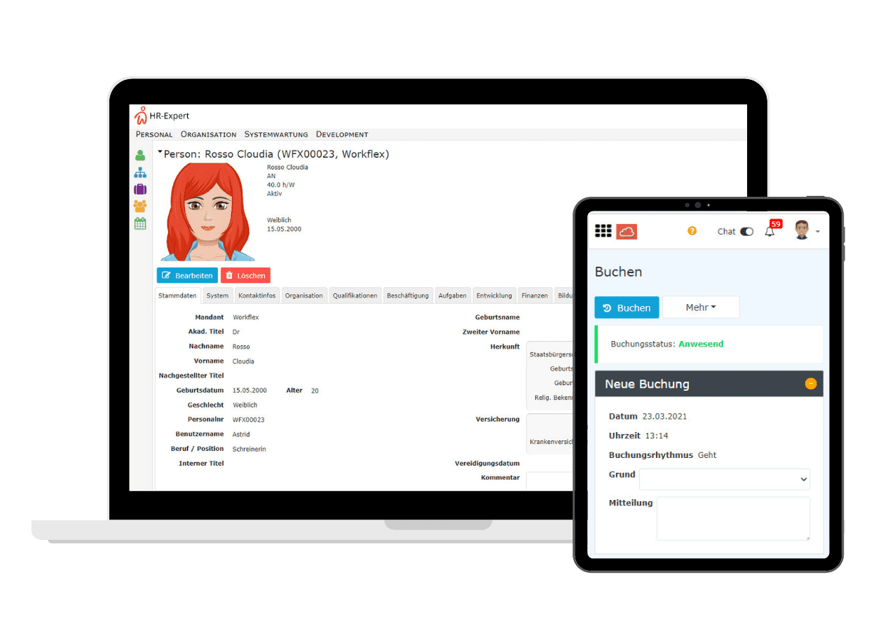 Landingpage LocationBA Insight into Personalwolke HR software via mockup