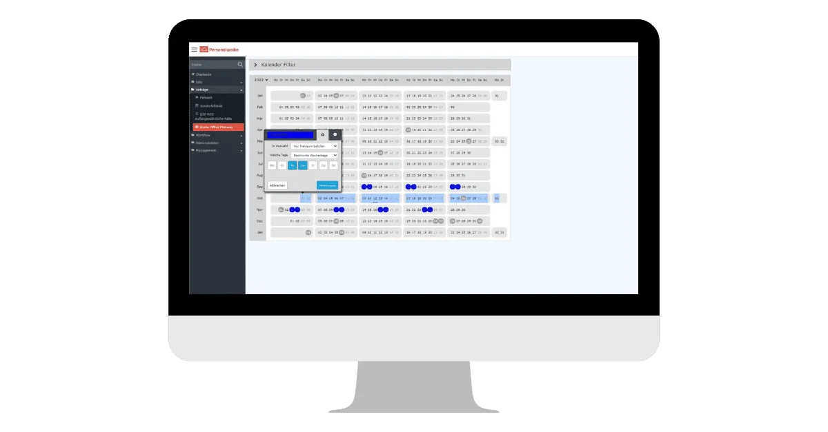 Home office planning in the personnel cloud