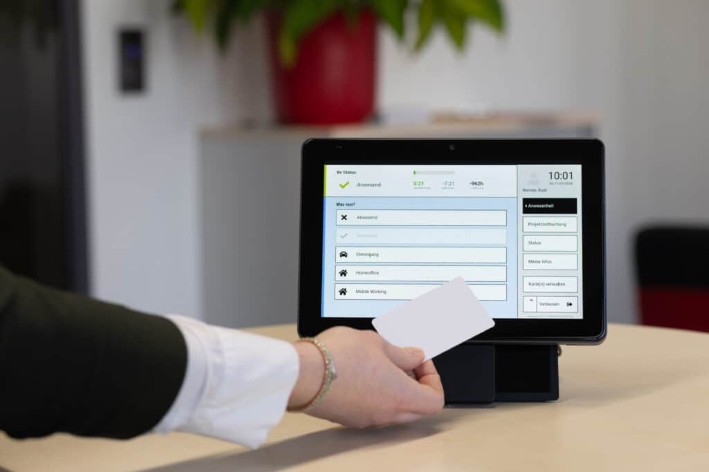 Digital time recording via digital time clock (time recording terminal)