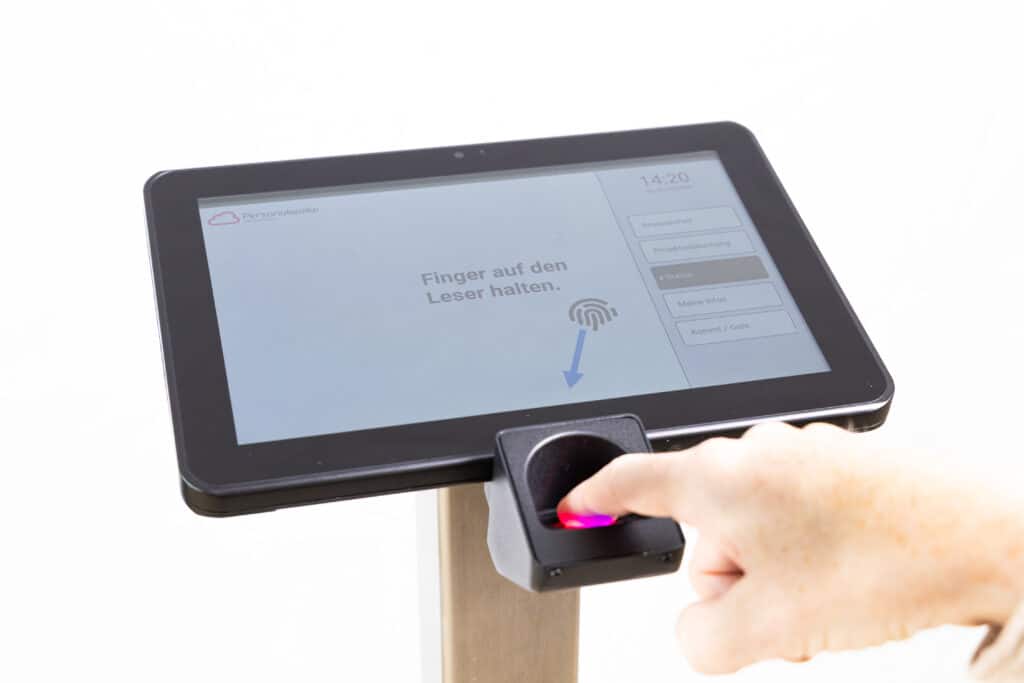 Efficient time tracking for employees via finger scan
